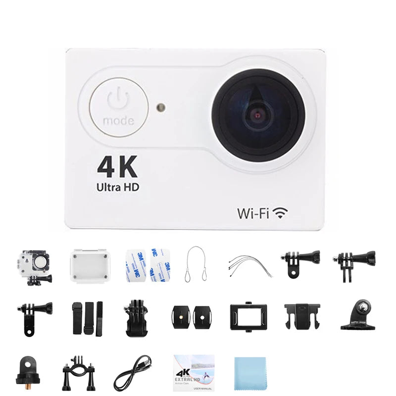 Caméra Action 4K Fomscvka – 1080P/60fps, WiFi, Étanche, Écran 2", Télécommande, 8 Coloris, microSD en Option