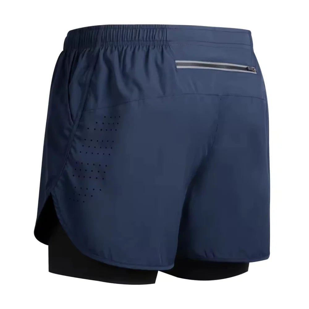 Short Homme 2-en-1 Double Couche Séchage Rapide Sport Running – CLEVI Paris