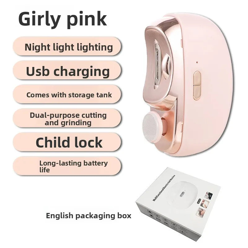 Coupe-Ongles Électrique Rechargeable avec Lumière – Bébé & Adulte