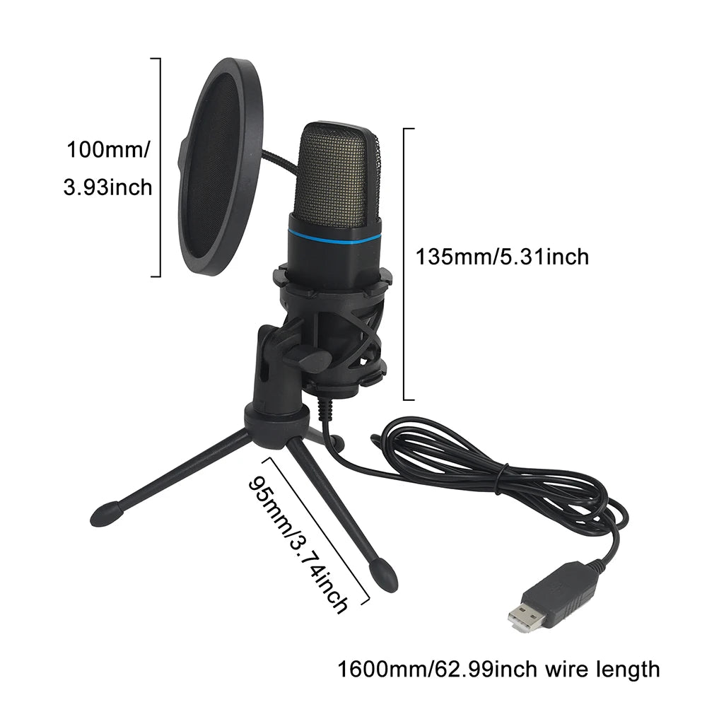 Microphone à Condensateur USB RGB AOIEUUAI | Filaire, Gaming, Podcast & Streaming, PC & Laptop – CLEVI Paris