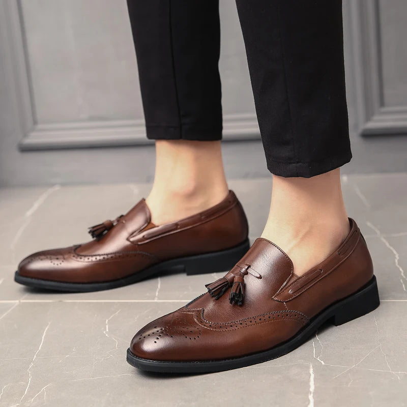 Mocassins Homme à Glands Cuir Souple Slip-On – Confort & Style – CLEVI Paris