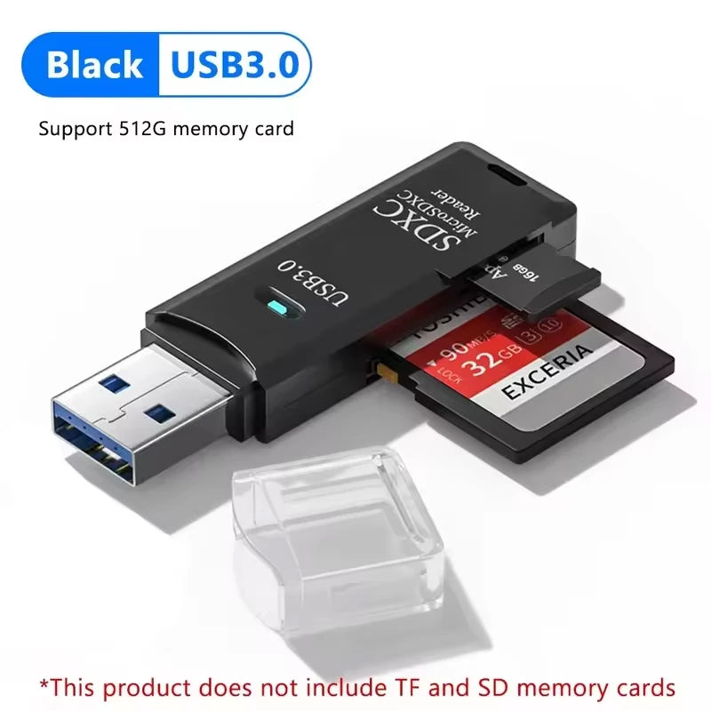 Lecteur de Cartes SD/TF USB Compact – USB 2.0 & 3.0, Plug & Play, PC & Laptop