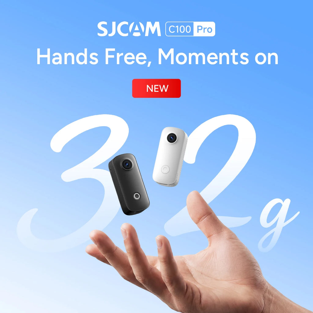 SJCAM C100 PRO – Mini Caméra POV 4K/30fps 32g Fixation Magnétique Étanche 30m WiFi 5GHz Capteur Sony 20MP – CLEVI Paris