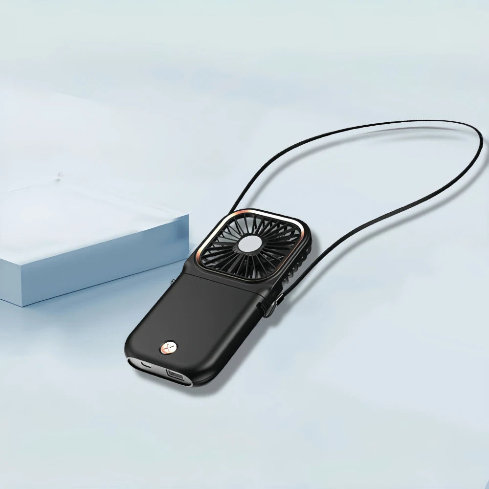 Ventilateur de cou portable rechargeable 3000 mAh – CLEVI Paris