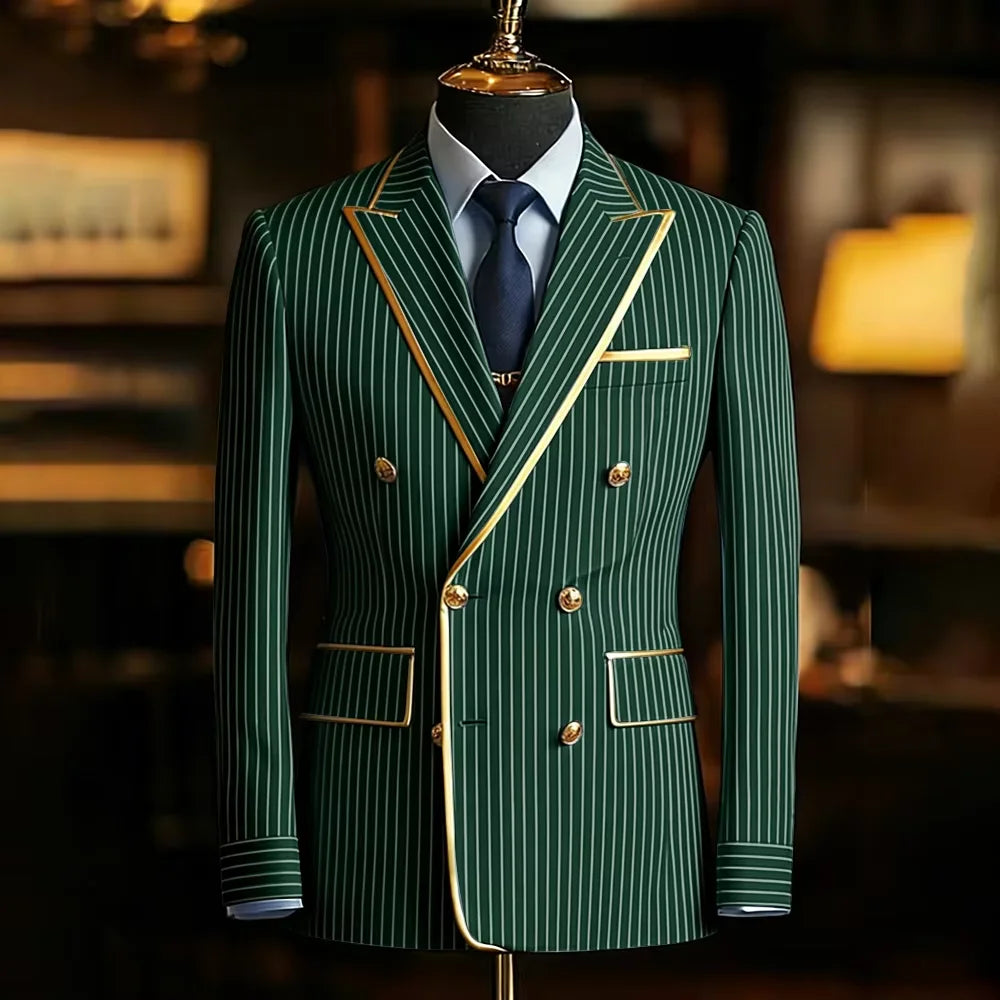 Blazer Croisé Homme Rayures Fines – CLEVI Paris