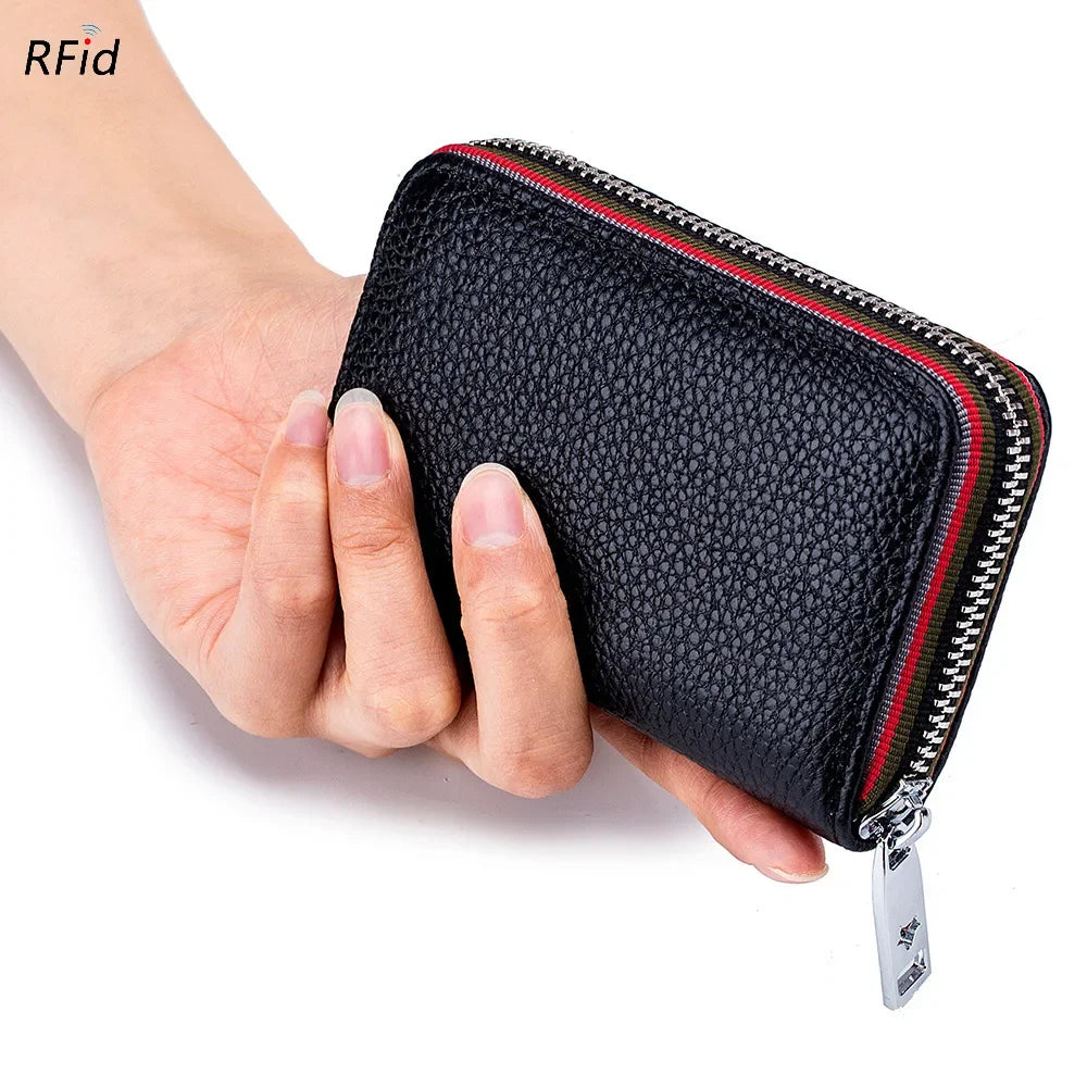 Porte-cartes Zippé en Cuir Véritable — CLEVI Paris
