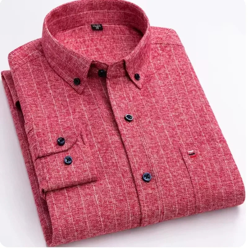 Chemise Homme Manches Longues Coton Carreaux Style Britannique – CLEVI Paris