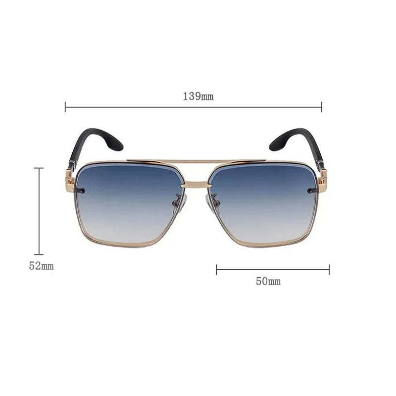Lunettes de Soleil Carrées Vintage Luxe Miroir UV400 Unisexe – CLEVI Paris