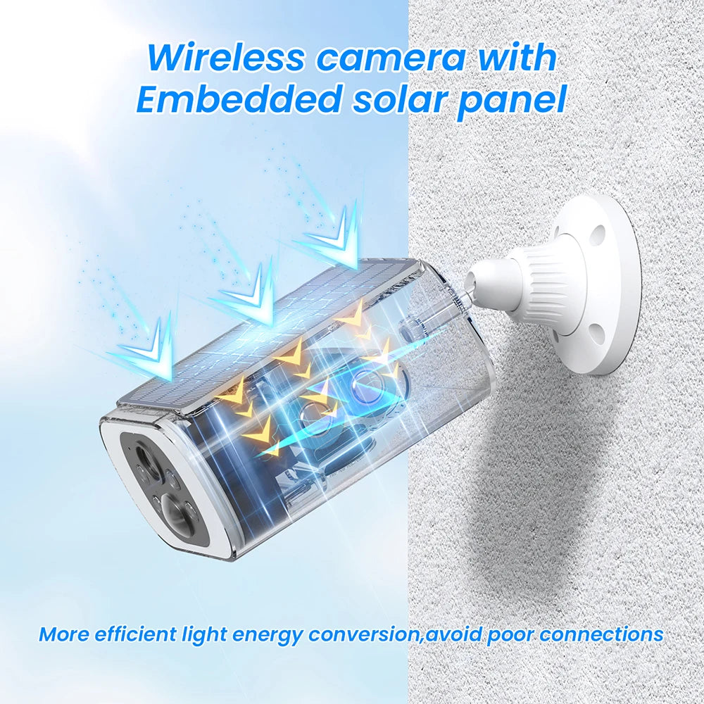 Pack 4 Caméras Solaires ANRAN 2K – Projecteur 600lm Alarme 90dB Vision Nocturne Couleur WiFi IP66 – CLEVI Paris