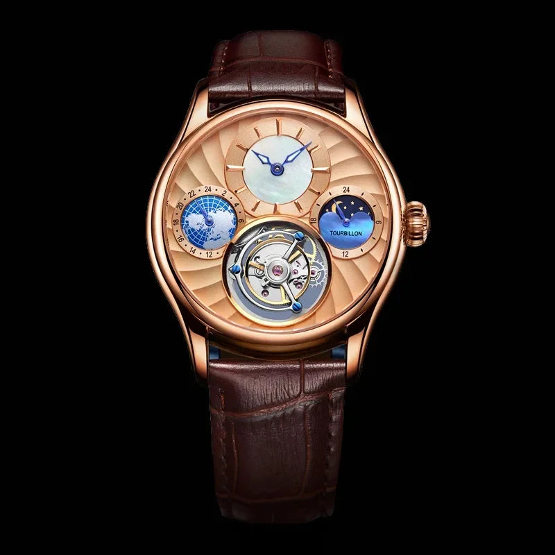 Montre Homme Tourbillon Volant AESOP – Squelette Double Face Verre Saphir Étanche 100m Édition Limitée – CLEVI Paris
