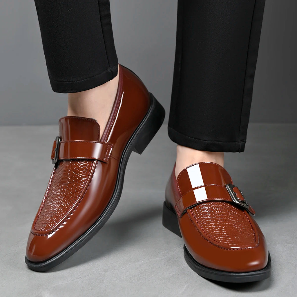 Loafers Derby Homme Style Britannique Bout Pointu Slip-On | Noir Marron EU 38-47