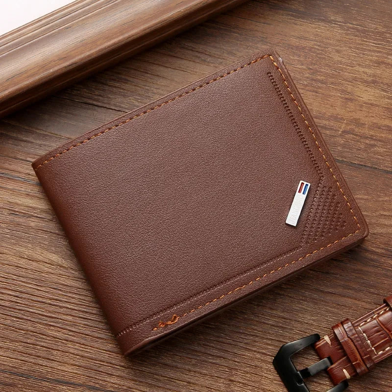 Portefeuille Homme Fin Cuir PU | Format Court, Minimaliste, Porte-Cartes & Billets, 3 Coloris – CLEVI Paris