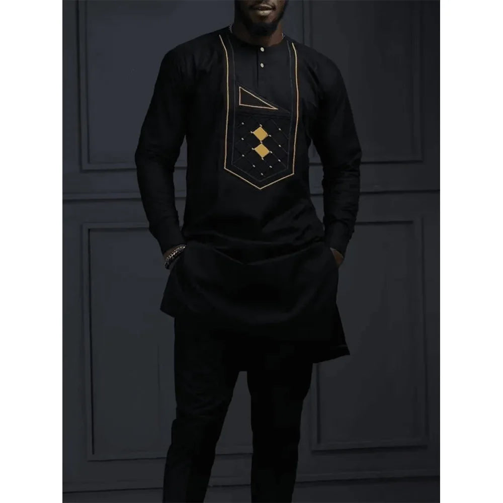 Kaftan Homme 2 Pièces Manches Longues – CLEVI Paris
