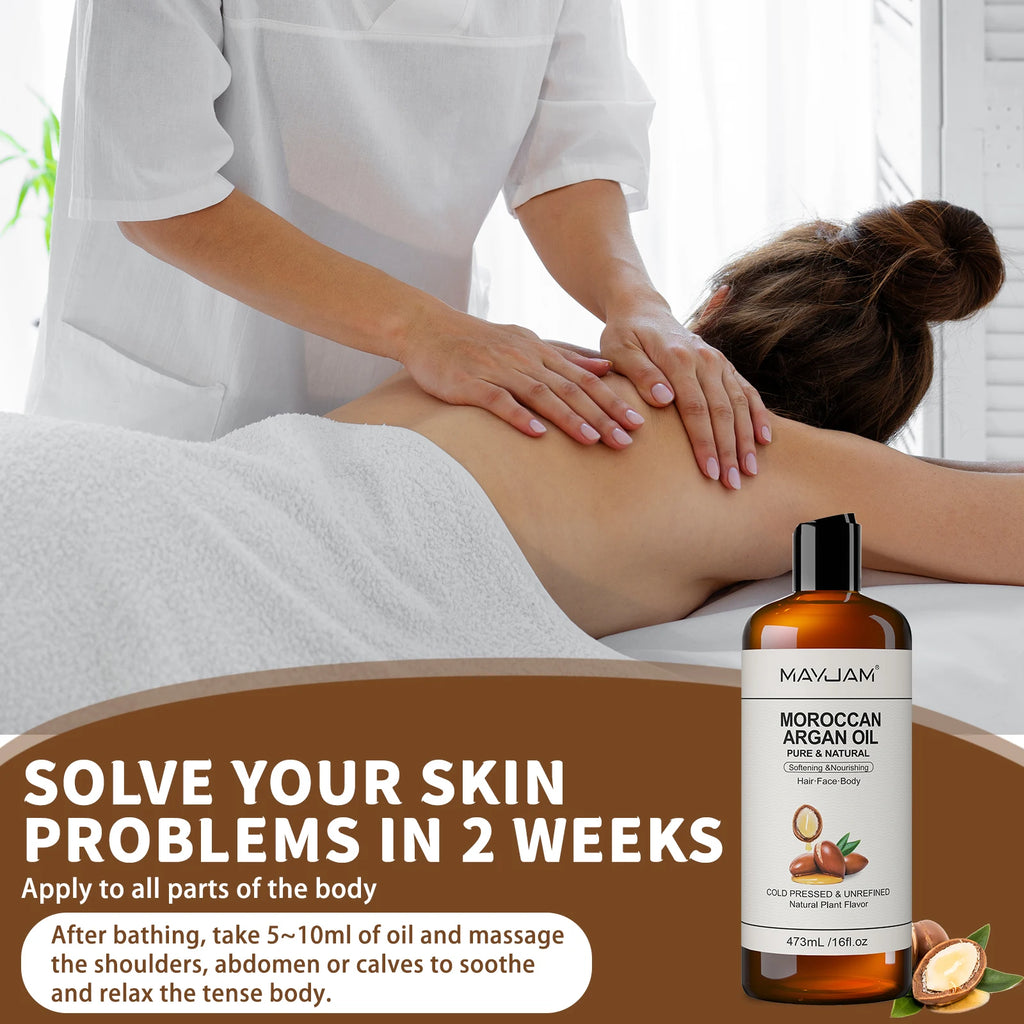 Huiles Végétales Pures MAYJAM 473ml – Argan, Jojoba, Coco, Amande Douce & Plus – CLEVI Paris