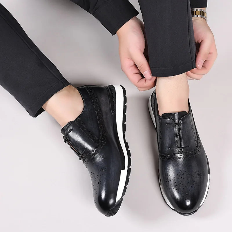 Loafer Brogue Homme Cuir Véritable Design Britannique | Rehaussant Bullock 4 Coloris