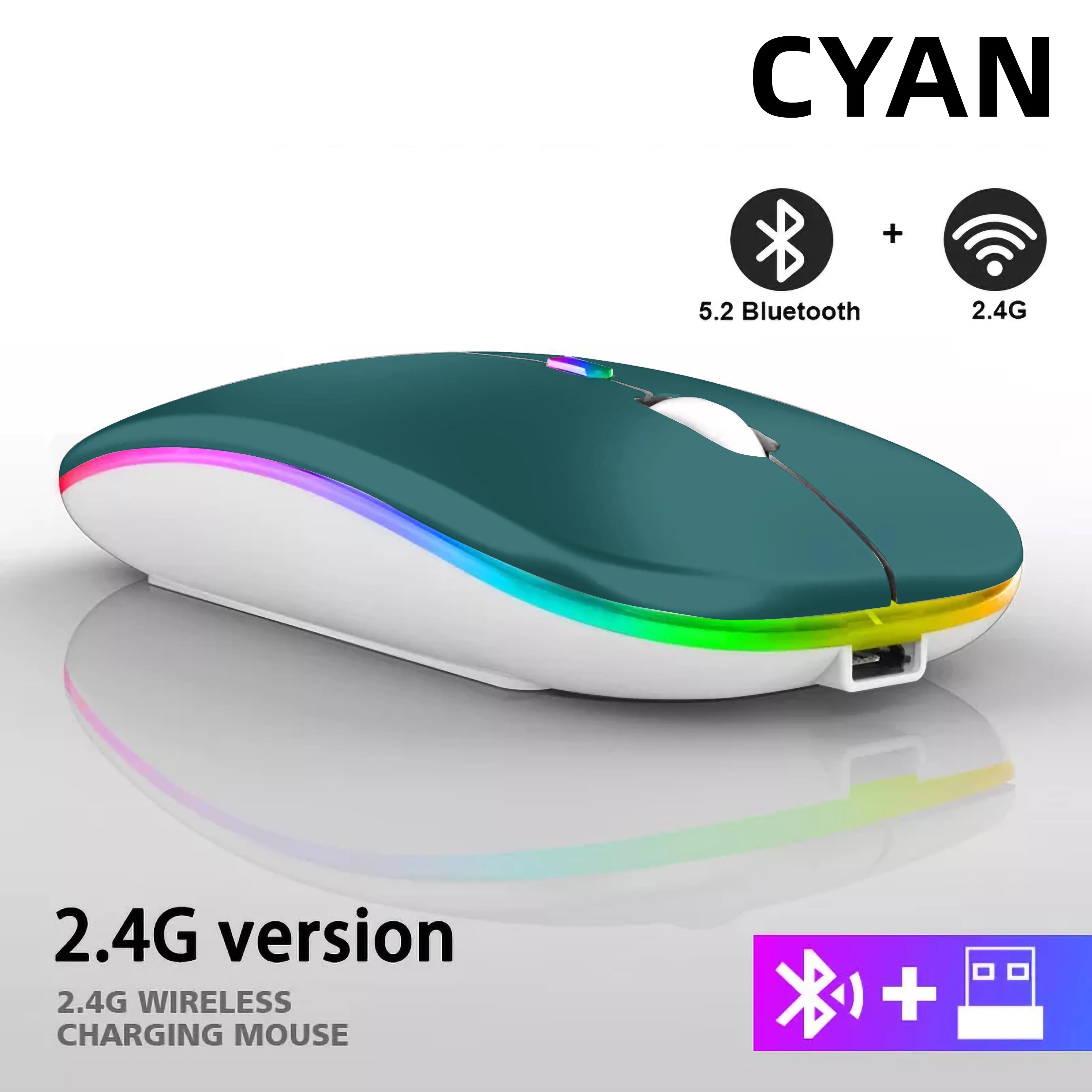Souris Bluetooth Sans Fil HXSJ — Double Mode 2.4GHz, RGB, 1600 DPI, Rechargeable, PC & Mac | CLEVI Paris