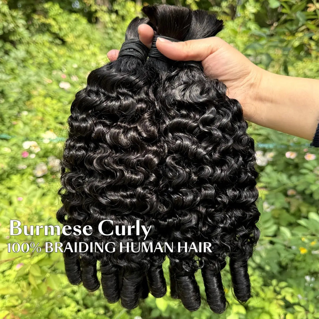 Cheveux Humains à Tresser Deep Wave & Bouclés Birmans Remy – Lot 1 à 5 Mèches – CLEVI Paris