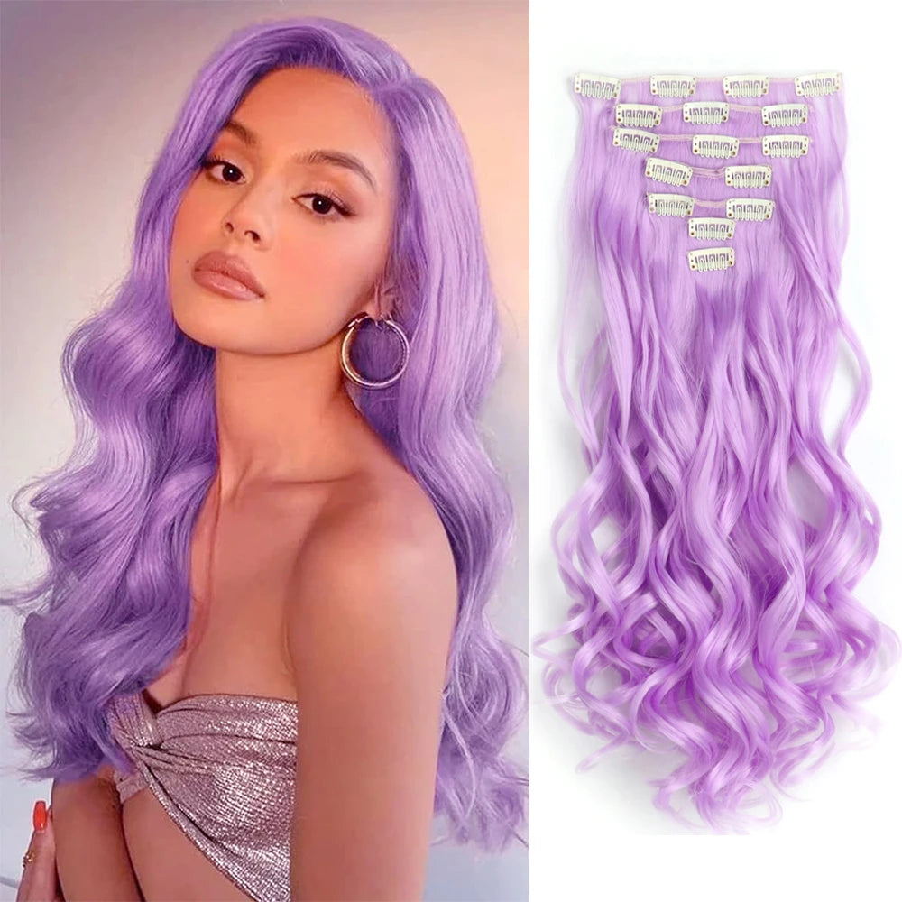 Extensions à clips synthétiques ondulées 22 pouces – CLEVI Paris