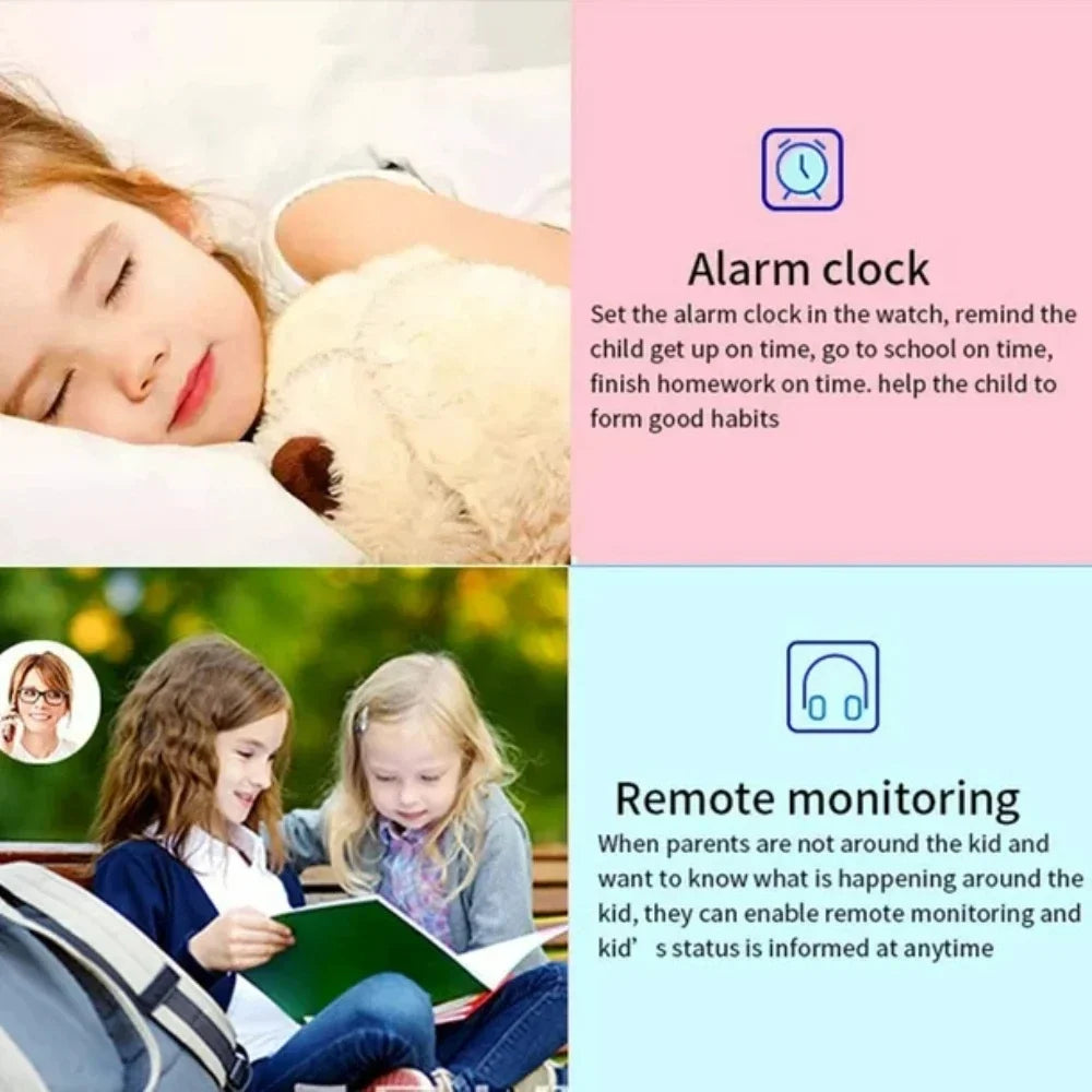 Montre Connectée Enfant GPS 4G – Appels Bidirectionnels Caméra SOS Géofencing IP67 App Hryfine 3–12 Ans – CLEVI Paris