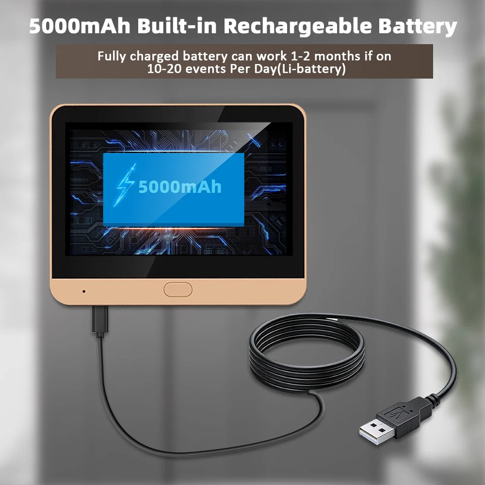 Judas Connecté WiFi 3MP TNTX Tuya – Visiophone Numérique 140°, Audio Bidirectionnel, Batterie 5000mAh, App Tuya/SmartLife
