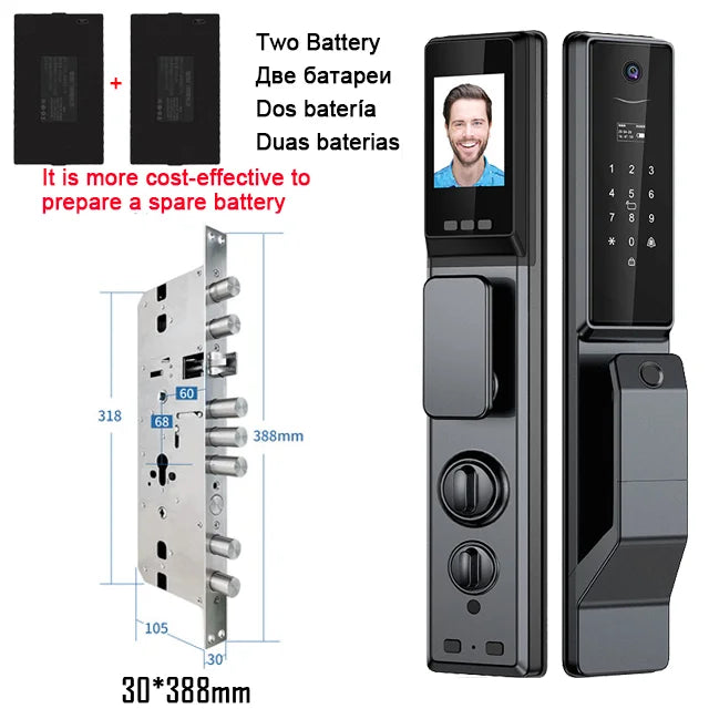 Serrure Connectée X6DL Extérieure IP66 Reconnaissance Faciale Caméra WiFi Tuya – CLEVI Paris