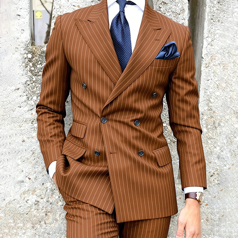 Costume 2 Pièces Homme Double Boutonnage Revers Pointu Slim Fit – CLEVI Paris