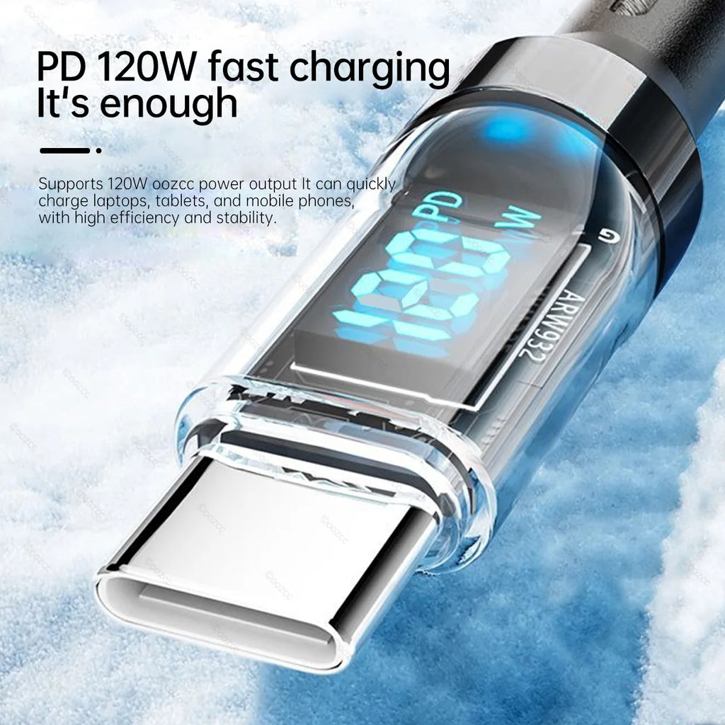 Câble Charge Rapide 120W Affichage LCD USB-C Lightning – CLEVI Paris