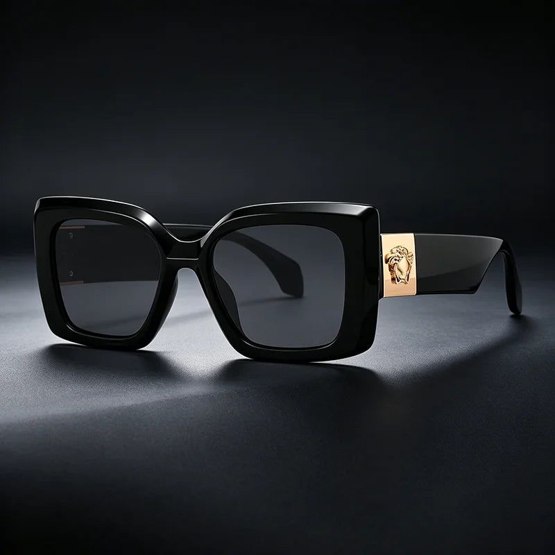 Lunettes de Soleil Carrées Oversize Vintage UV400 Femme – CLEVI Paris