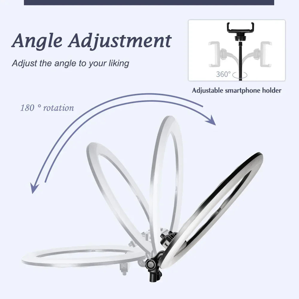 Anneau LED SH 18 pouces et supports au choix – CLEVI Paris