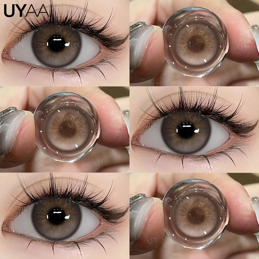 Lentilles de Contact Colorées UYAAI sans Correction – 14 Teintes, Port Annuel