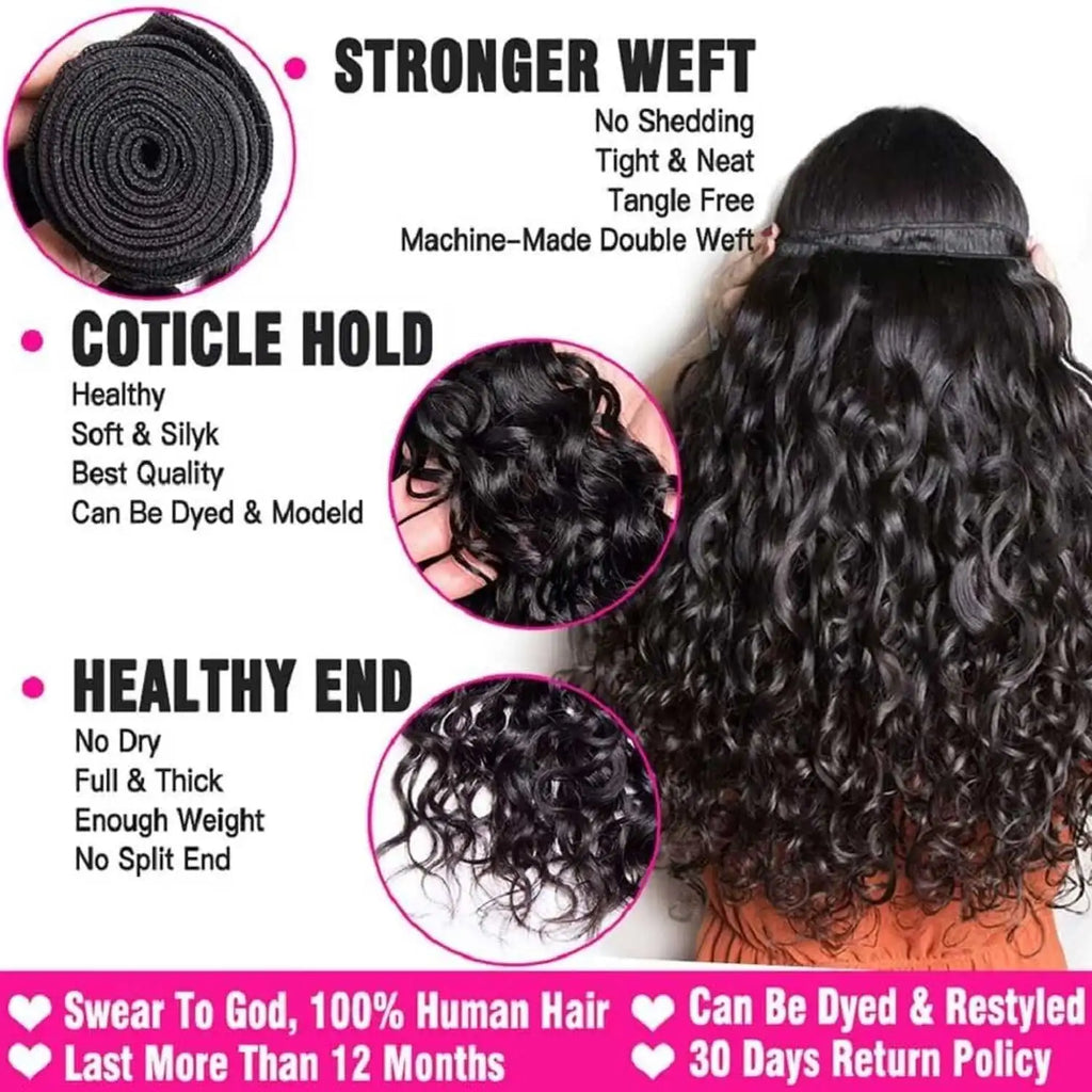 Water Wave Bundles Extensions Cheveux Humains Brazilian Remy Hair – CLEVI Paris