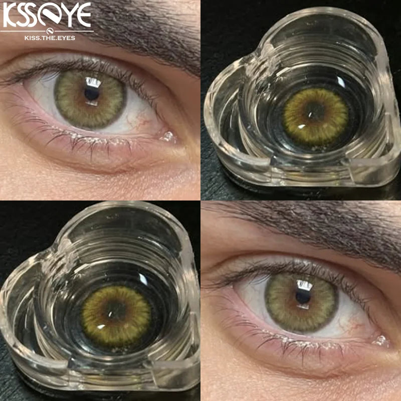Lentilles de Contact Colorées avec Correction KSSEYE – 6 Teintes, Myopie – 8.00 à 0, Port Annuel