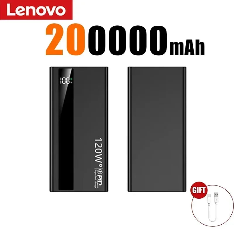 Batterie Externe Lenovo 3C 120W LED Portable 50-200000mAh – CLEVI Paris