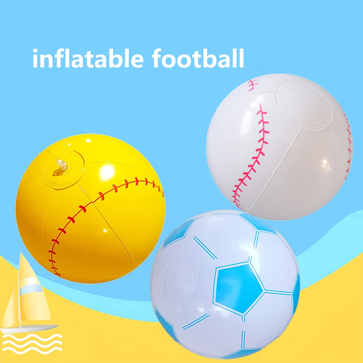 Ballons Gonflables PVC – Football, Basket, Volley, Baseball – Piscine & Plage – CLEVI Paris
