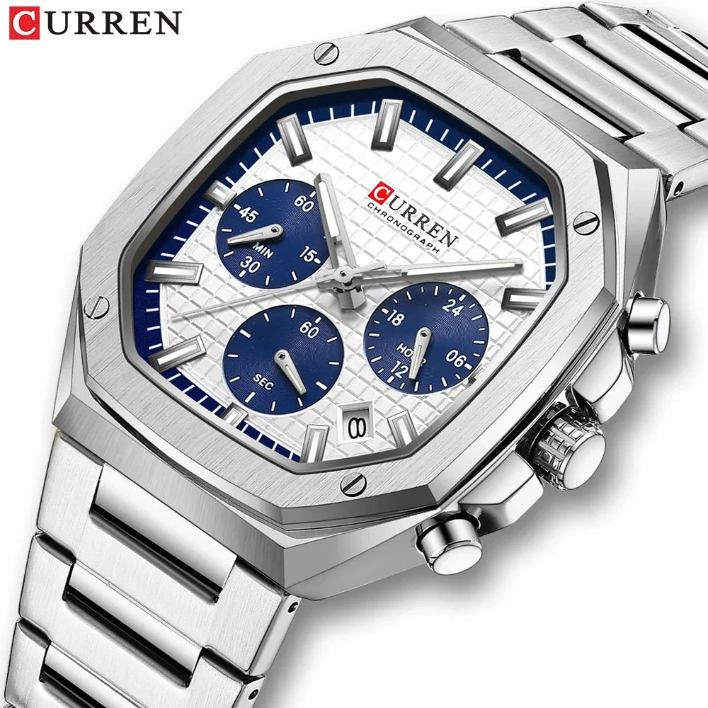 Montre Quartz Homme CURREN 8459 – Sport Luxe, Acier Inoxydable & Étanche | 8 Coloris