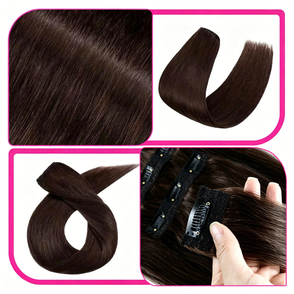Extensions Cheveux Humains Clip-In Straight 8Pcs – CLEVI Paris