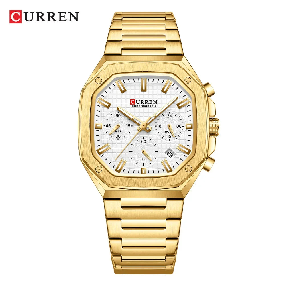 Montre Quartz Homme CURREN 8459 – Sport Luxe, Acier Inoxydable & Étanche | 8 Coloris