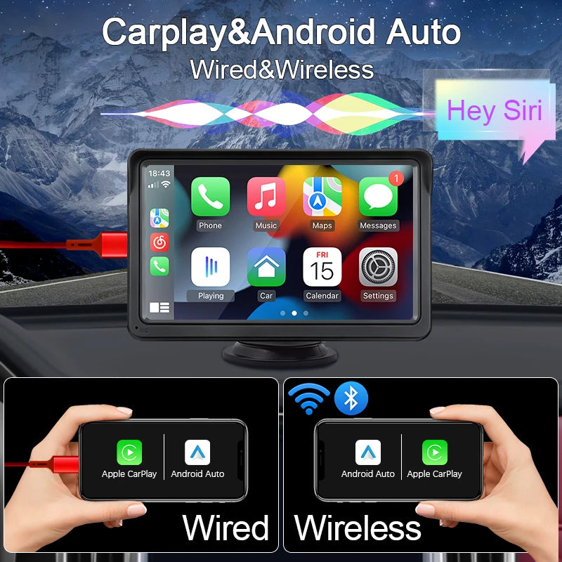 Autoradio 7 Pouces Tactile CarPlay Sans Fil Android Auto Bluetooth 5.0 Caméra Recul – CLEVI Paris