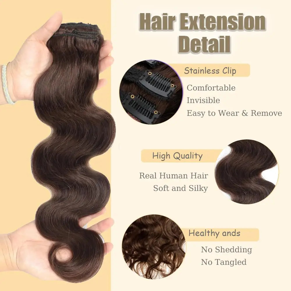 Extensions Body Wave Brésiliennes Virgin Hair 8Pcs – CLEVI Paris