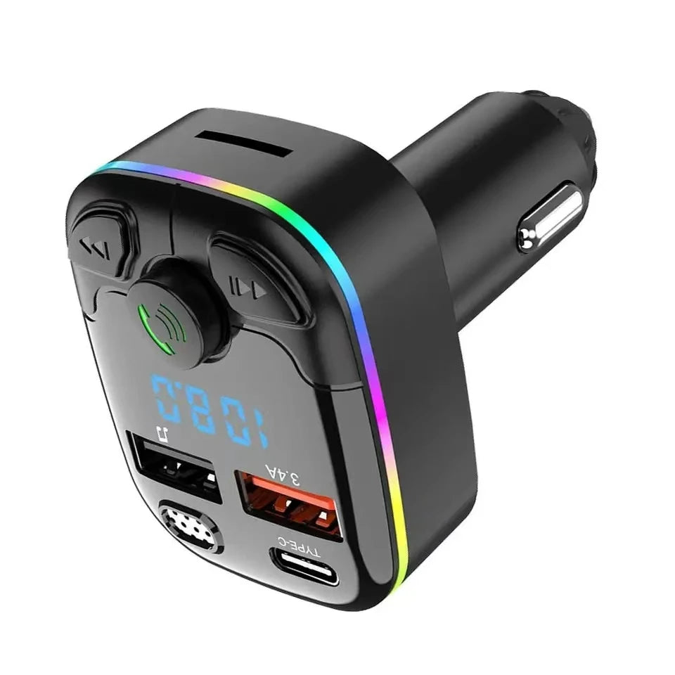 Transmetteur FM Bluetooth 5.0 Voiture – Chargeur USB Type-C & Lecteur MP3