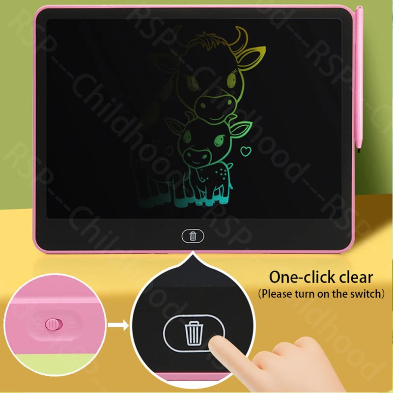 Ardoise LCD Enfant RSP Tablette Dessin Éducative 11/13/16 Pouces 3-8 Ans – CLEVI Paris