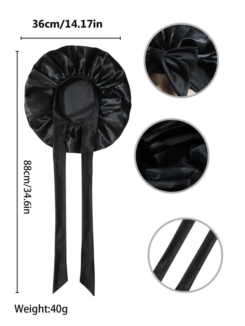 Bonnet de Nuit Satin Cheveux Bouclés — CLEVI Paris