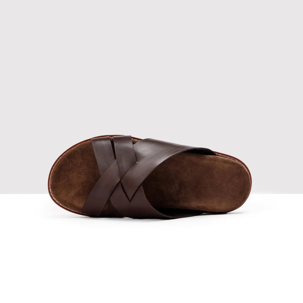 Slides Homme Cuir Véritable Pleine Fleur Style Luxe Casual – CLEVI Paris