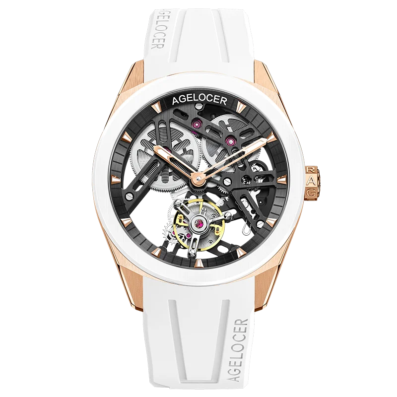 Montre Homme Flying Tourbillon Squelette Lunette Céramique 80h Agelocer Cal.A9001 Prix EID – CLEVI Paris