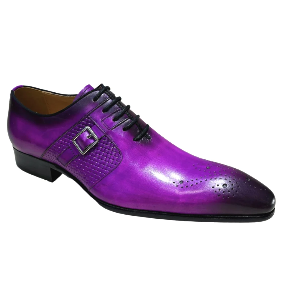 Brogue Oxford Homme Luxe Cuir de Veau Fait Main Bout Pointu – CLEVI Paris