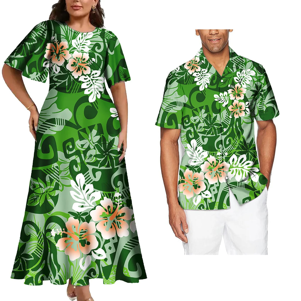 Ensemble Polynésien Tribal Robe & Chemise Hawaïenne Couple – CLEVI Paris
