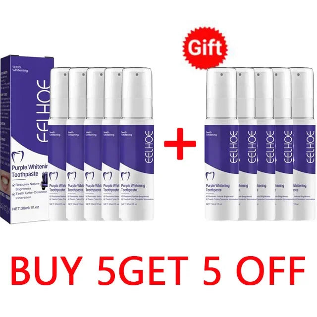 Dentifrice Violet Blanchissant Eelhoe | Correction Couleur, Nettoyage Profond & Haleine Fraîche | 30ml – CLEVI Paris