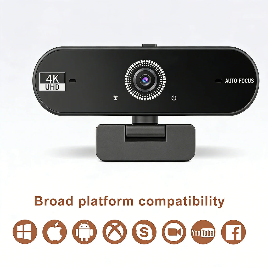 Webcam 4K 30fps Autofocus Cache Vie Privée Micro USB 2.0 Adaptateur USB-C – CLEVI Paris