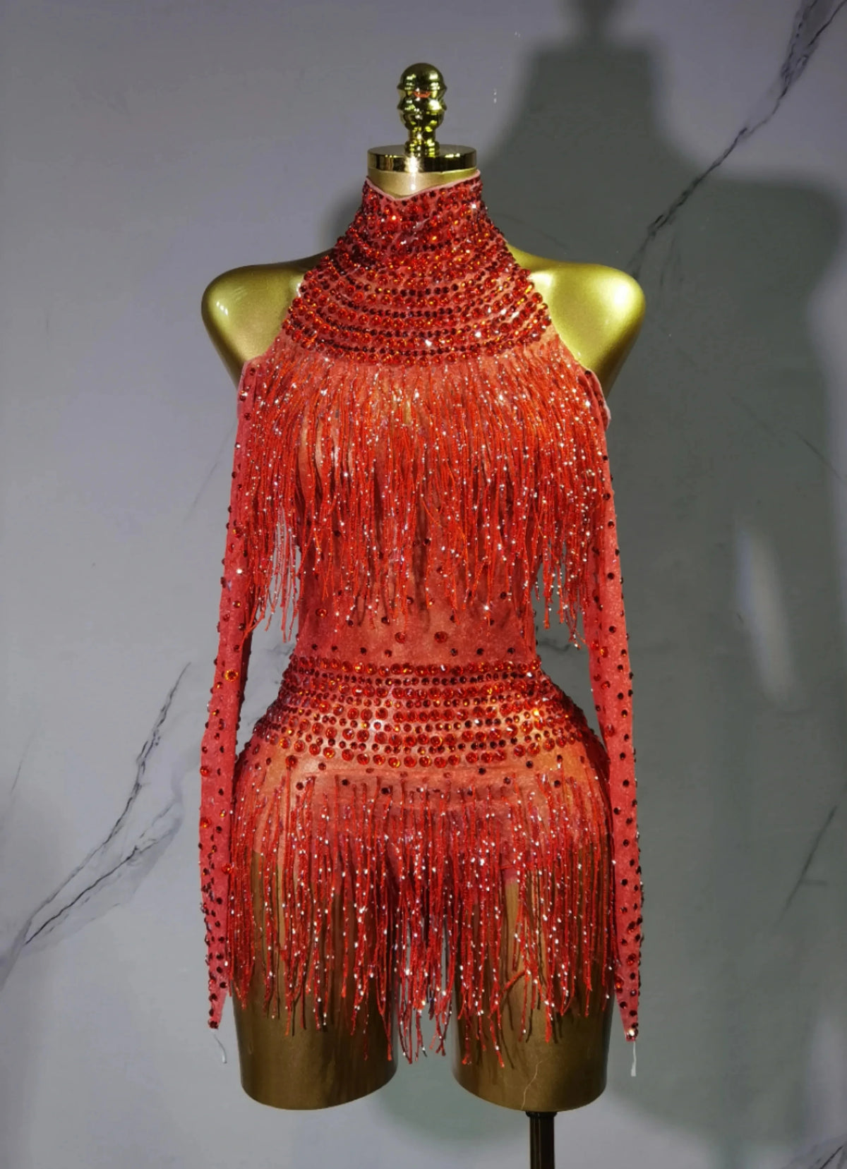 Justaucorps de scène à franges femme – CLEVI Paris
