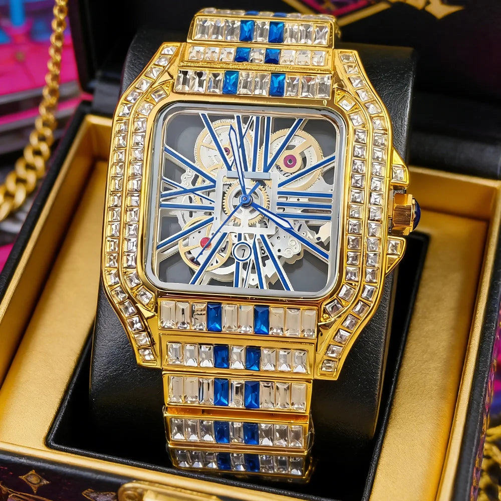 STARPERISH Montre Automatique Homme Squelette Bling Hip Hop Acier Lumineux – CLEVI Paris